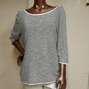 Eileen Fisher Stripes lightweight Knit Top